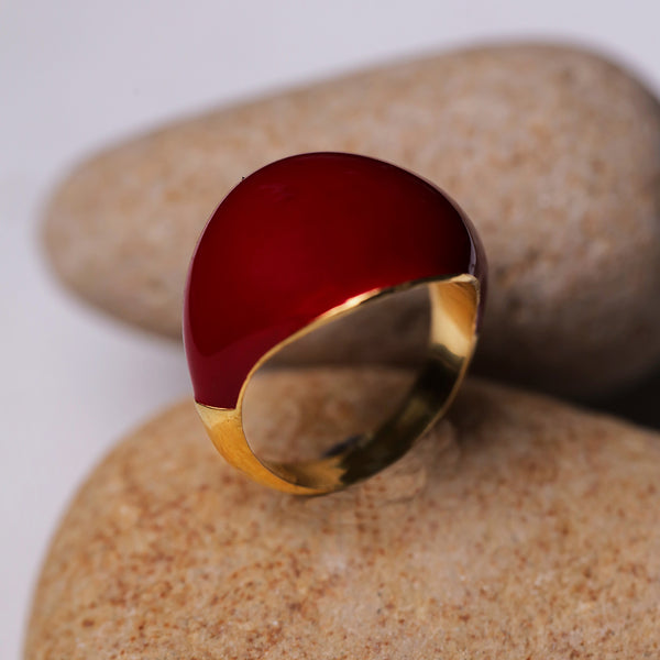 Demi Fine Jewelry-14k Gold Plated-Ring-Solid Red Recycled Sterling Silver-R25/22-Fashion Edit Unbent - Shop Cult Modern