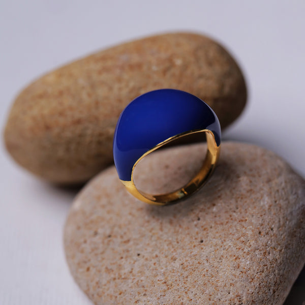 Demi Fine Jewelry-14k Gold Plated-Ring-Solid Blue Recycled Sterling Silver-R26/22-Fashion Edit Unbent - Shop Cult Modern
