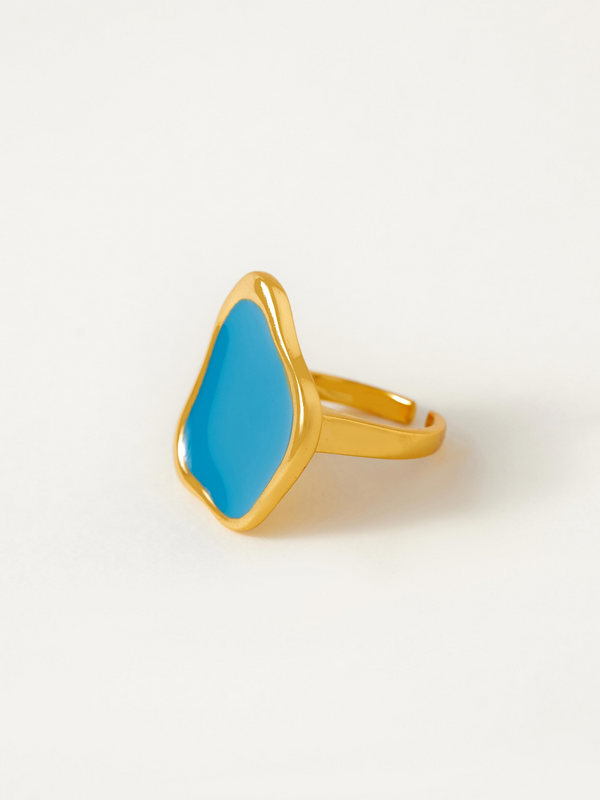 Fashion Jewelry-18k Gold Plated-Rings-Noosa-Pacific Blue-RIVA1007_PB-Fashion Edit Voyce - Shop Cult Modern