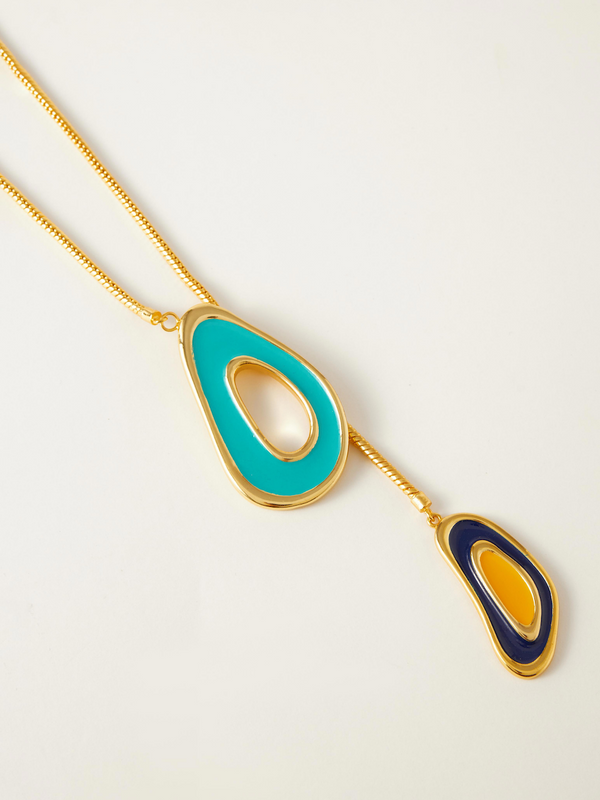 Fashion Jewelry-18k Gold Plated-Necklaces-Bora Bora-Blue-RIVA1029-Fashion Edit Voyce - Shop Cult Modern
