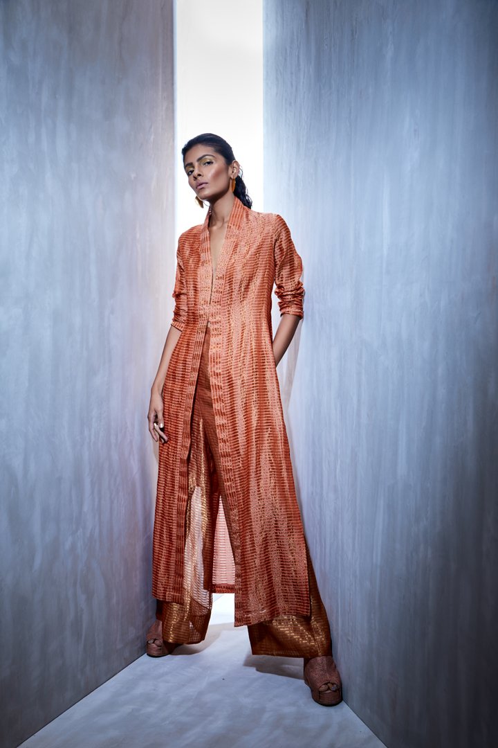Urvashi Kaur I Stripe-Tissue-Silk-Wide-Leg-Pants – Shop Cult Modern