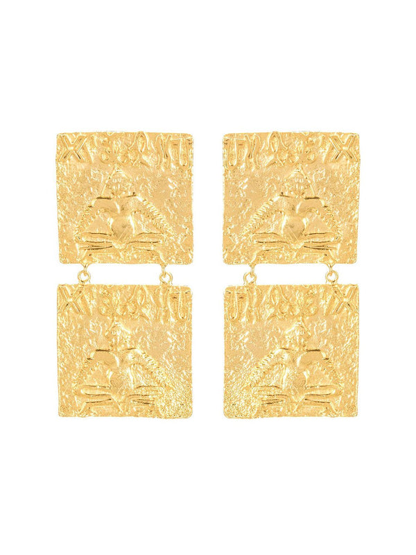 Zohra   I   Earrings Pashupati Seal Handcrafted Gold Plated - Shop Cult Modern