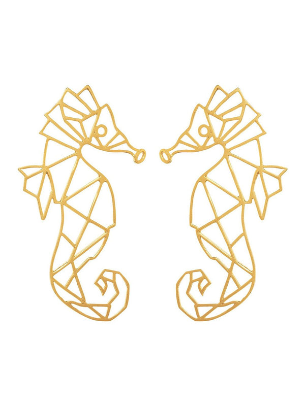 Zohra   I   Earrings De La Mer Seahorse Handcrafted Gold Plated - Shop Cult Modern