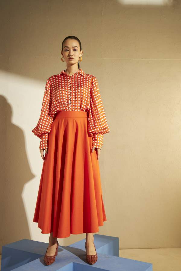 Cuin I Bias Cut Skirt Cotton Twill - Main Image