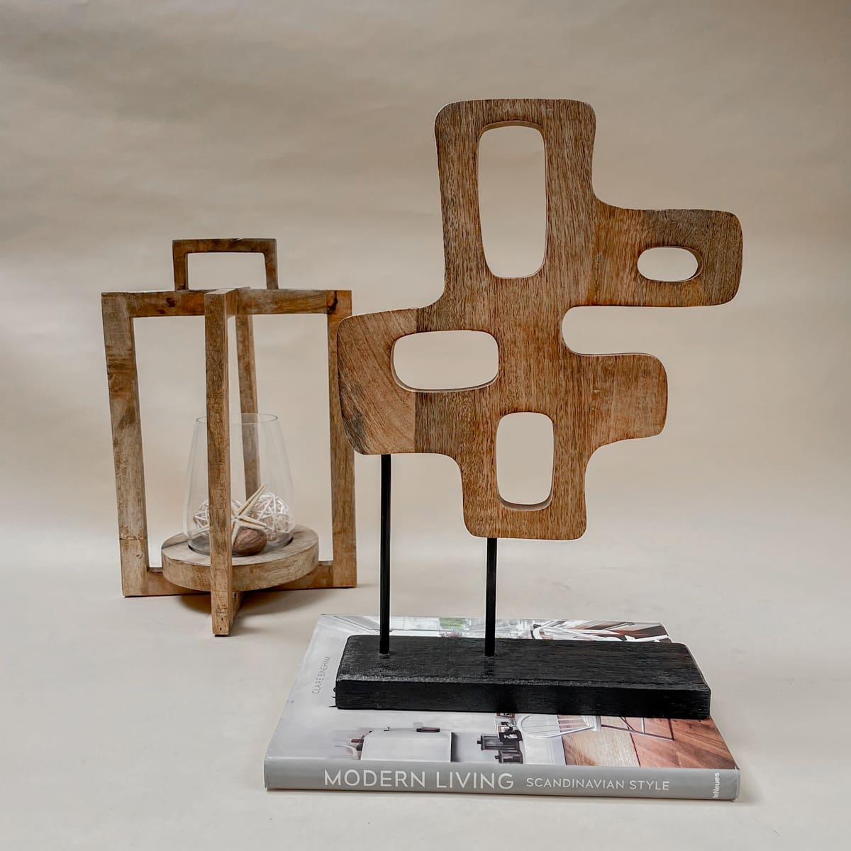 Modern Abstract Wood Sculpture 