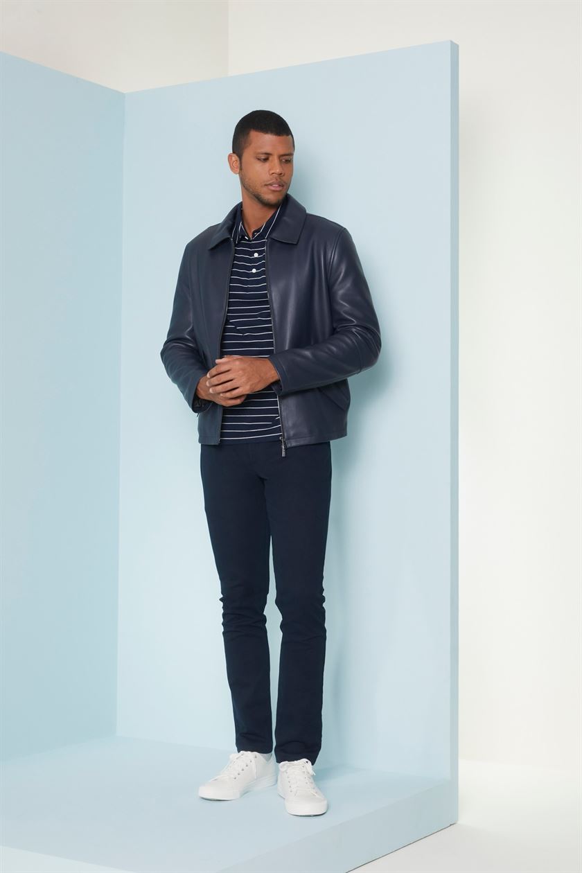 Shop Navy Kwami Jacket by Perona | Shop Cult Modern