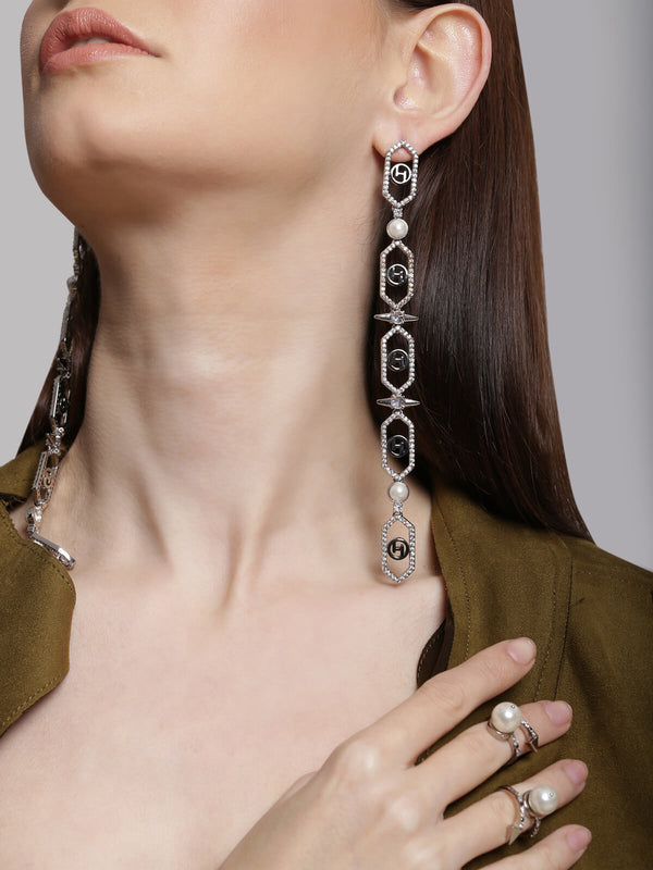 Outhouse   I    OH Celeste Colony Theatre Sirius Embellished Drop Earrings Silver New OHAW19EA111 - Shop Cult Modern