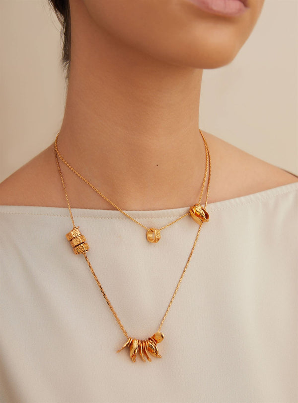 Outhouse   I   Oh Poppi Essex Bolt Layered Necklace Brass, Gold Accessories OHAW21NE091 - Shop Cult Modern