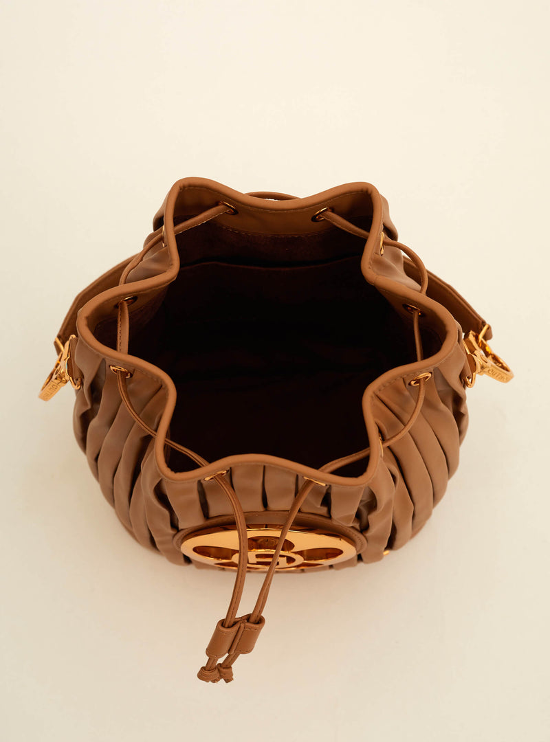 Outhouse   I   Oh Poppi East Village Bucket Bag in Beige Vegan Leather Accessories OHBG21BB041 - Shop Cult Modern