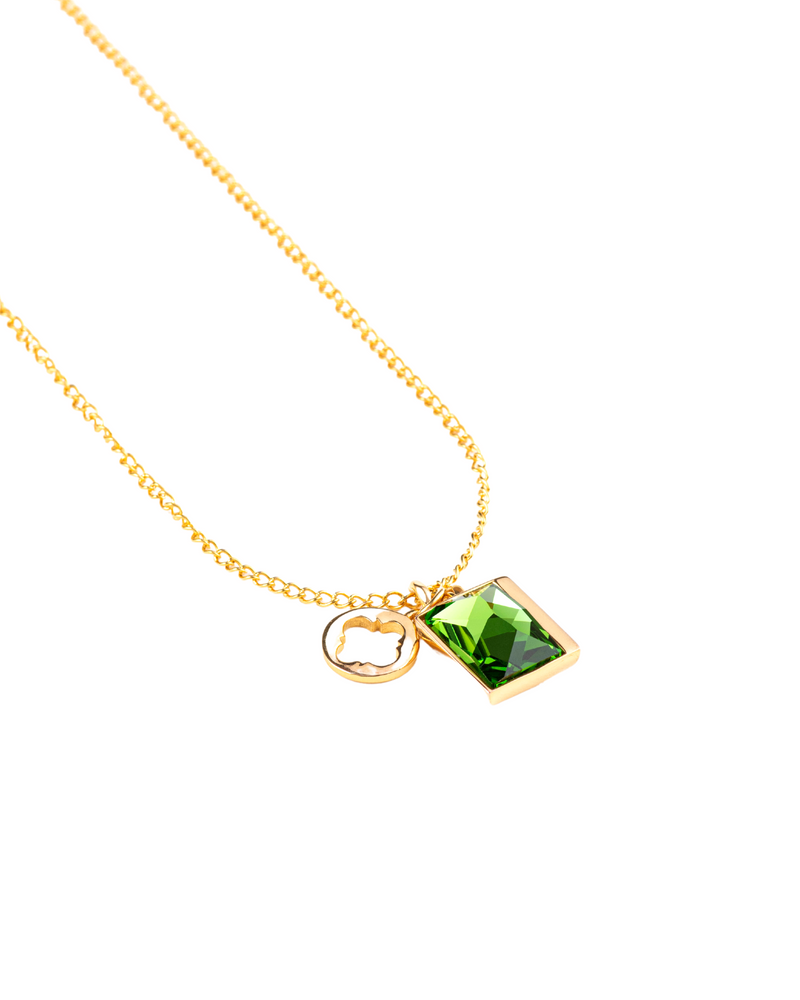 Fashion Jewelry-18k Gold Plated-Pendants-Sirius Crystal-Green-VOYCE1036-Fashion Edit Voyce - Shop Cult Modern