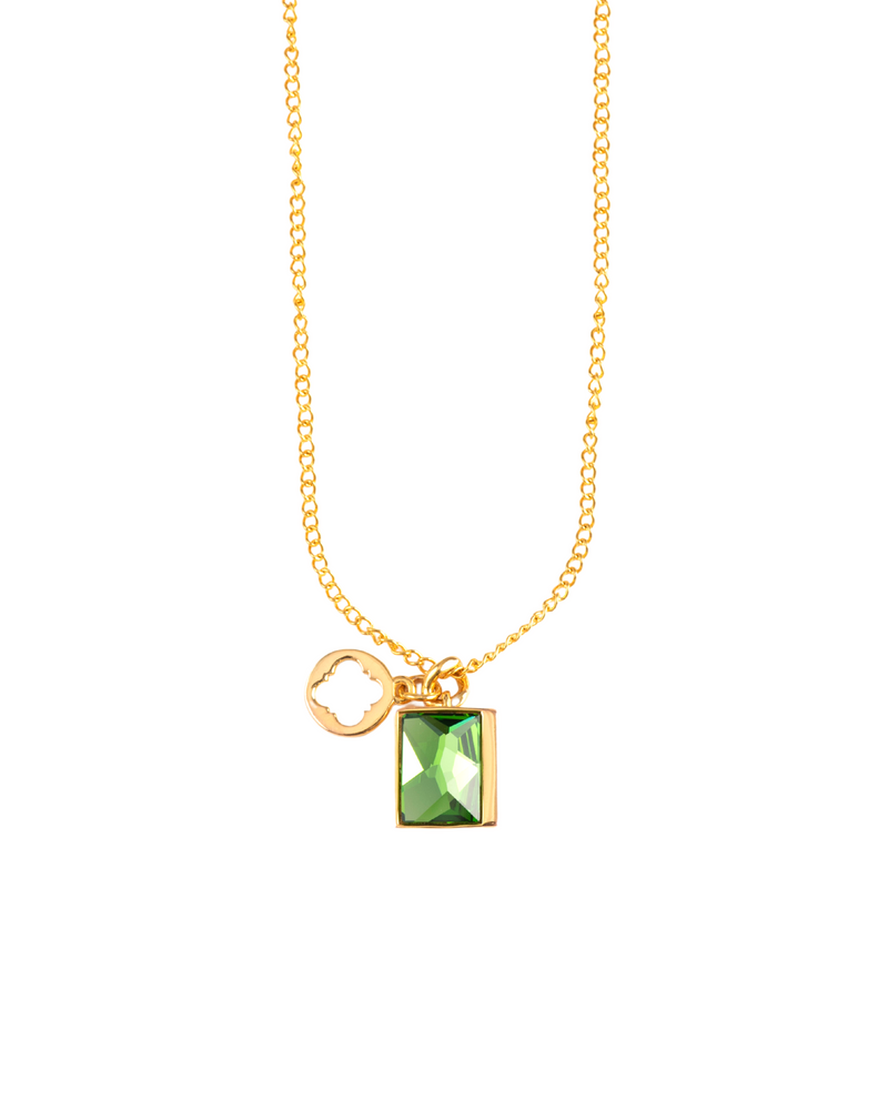 Fashion Jewelry-18k Gold Plated-Pendants-Sirius Crystal-Green-VOYCE1036-Fashion Edit Voyce - Shop Cult Modern