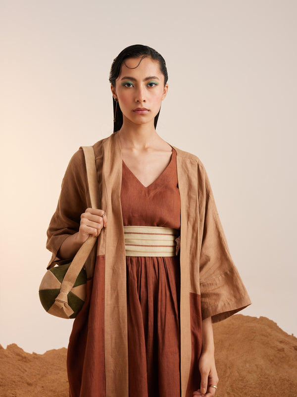 Summer Co-Ord Set Of 3 Cape Freya-Sand-Rust & Ash-Linen-Ss23-Fcs3-Sra-Cord - Shop Cult Modern