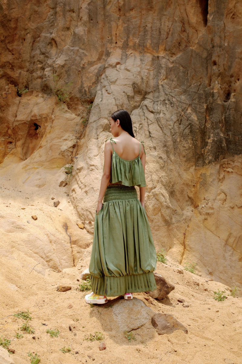 Shop Moss Green Coord Skirt by Ituvana Shop Cult Modern