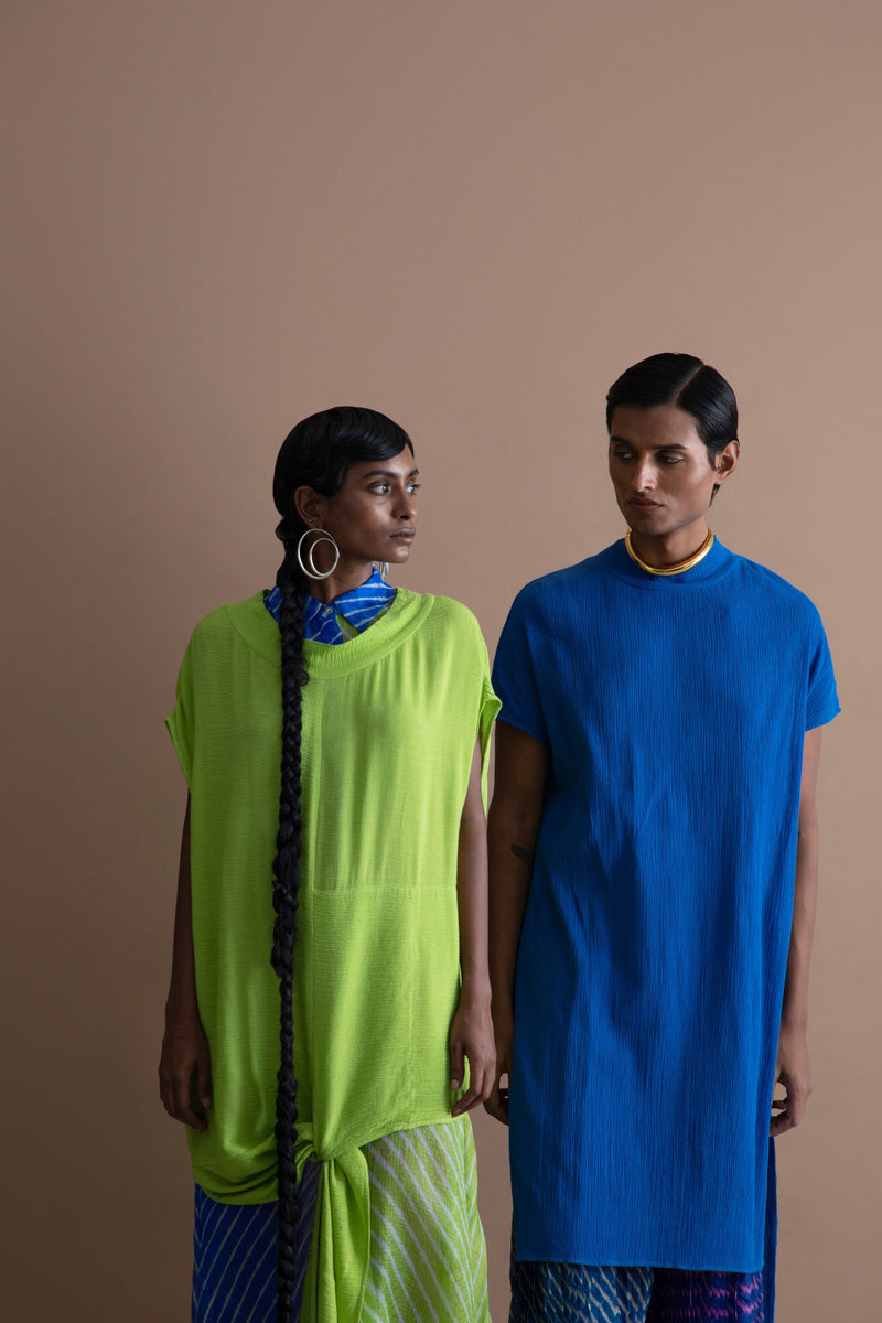 Summer Tunic Iota Crinkle Cotton Fashion Edit Kai-18A Urvashi Kaur - Shop Cult Modern