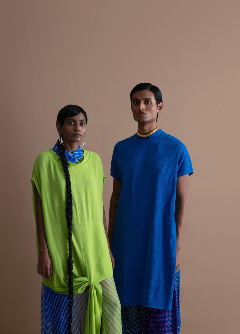 Summer Tunic Iota Crinkle Cotton Fashion Edit Kai-18A Urvashi Kaur - Shop Cult Modern