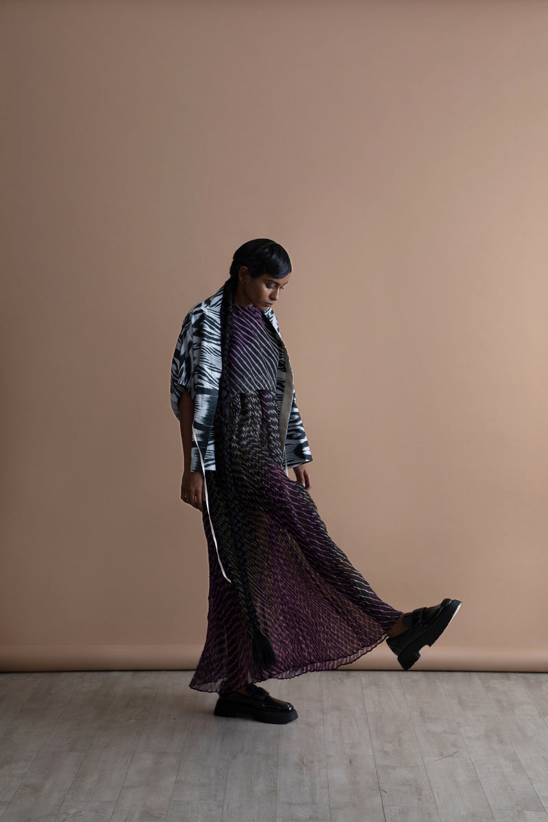 Summer Jacket Shi Cotton Silk Ikat Fashion Edit Kai-24 Urvashi Kaur - Shop Cult Modern