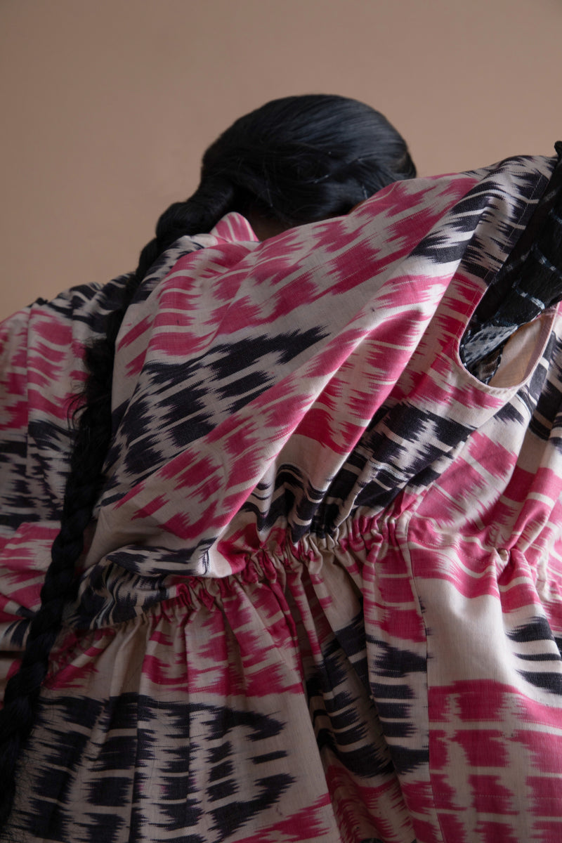Summer Jacket Shi Cotton Silk Ikat Fashion Edit Kai-24A Urvashi Kaur - Shop Cult Modern