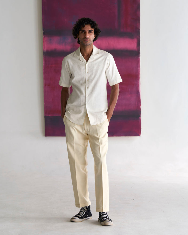 Summer Trousers Raahi Heavy Cotton Off White P102HK96 SuketDhir - Shop Cult Modern