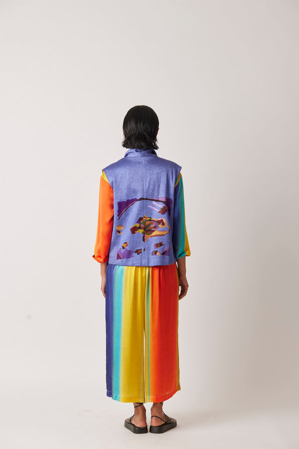 Summer Jacket Silk Signature Embroidery-Food Art-Fashion Edit-Yc14Jkt-89 Yc14Fa-03-Yavi - Shop Cult Modern