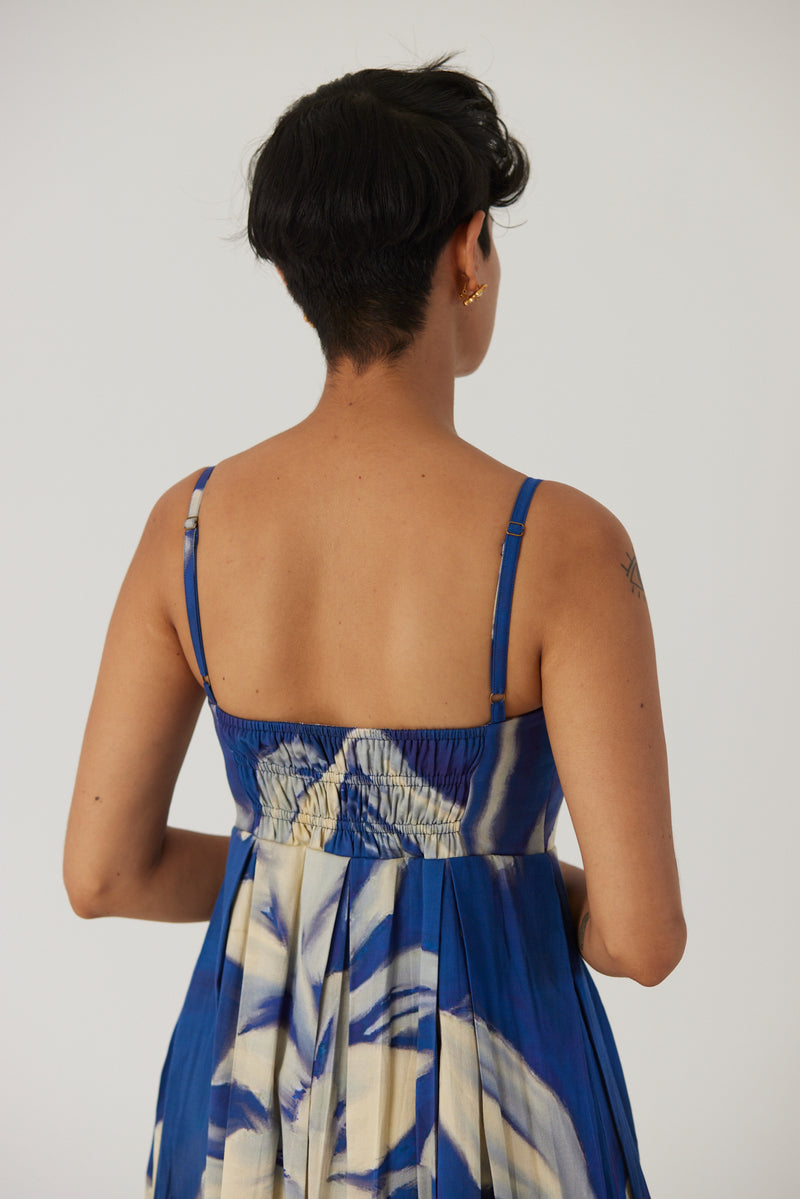 New Season Fall 23/Summer 24-Dress Cotton Satin Chicory Brallette Blue-YAMBB19-Fashion Edit Yam - Shop Cult Modern