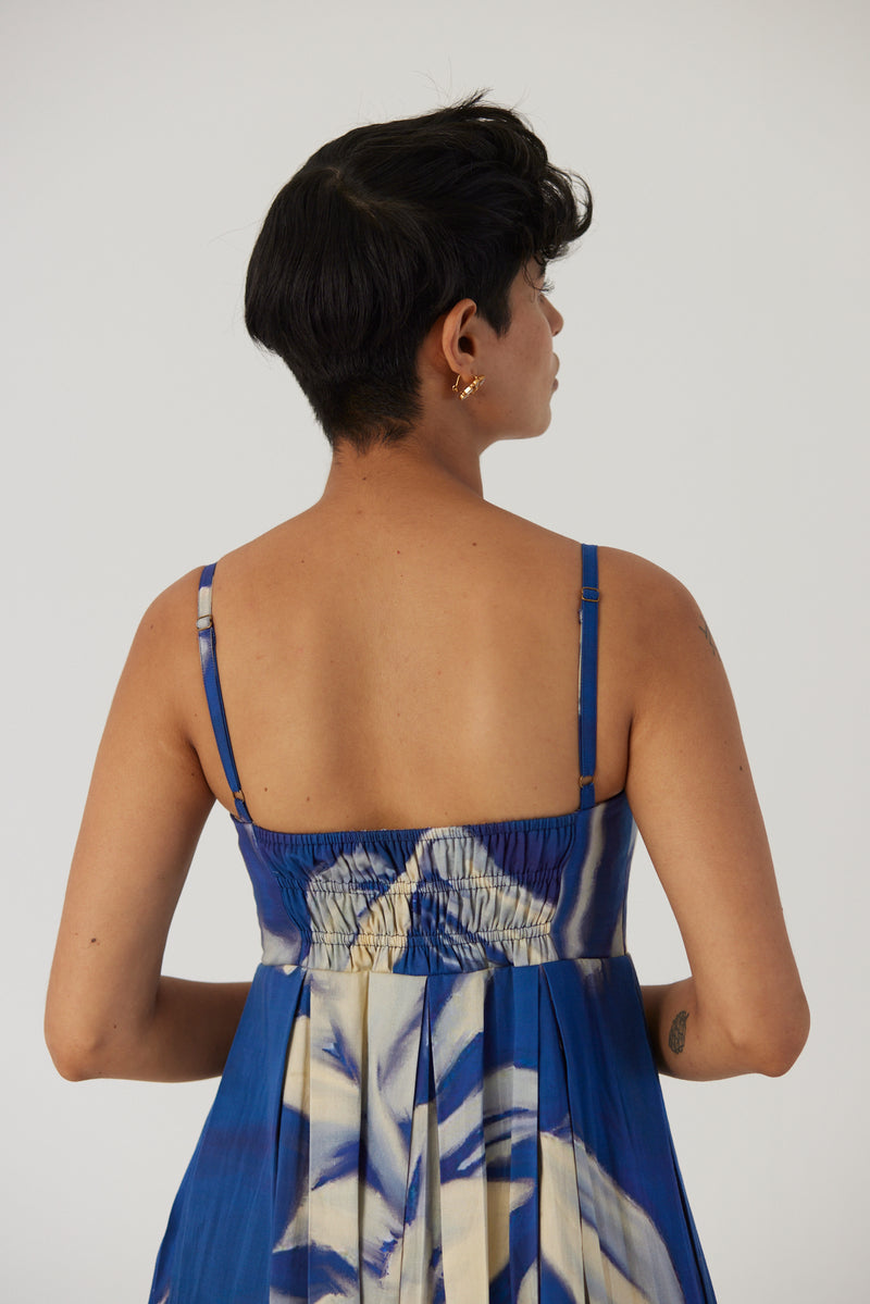 New Season Fall 23/Summer 24-Dress Cotton Satin Chicory Brallette Blue-YAMBB19-Fashion Edit Yam - Shop Cult Modern
