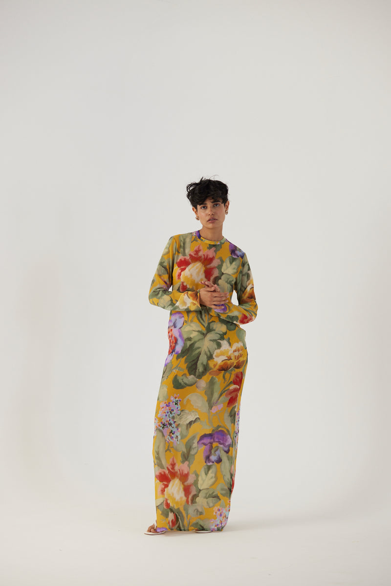 New Season Fall 23/Summer 24-Dress Crepe Allora Lei Lani Yellow-YAMBB32-Fashion Edit Yam - Shop Cult Modern