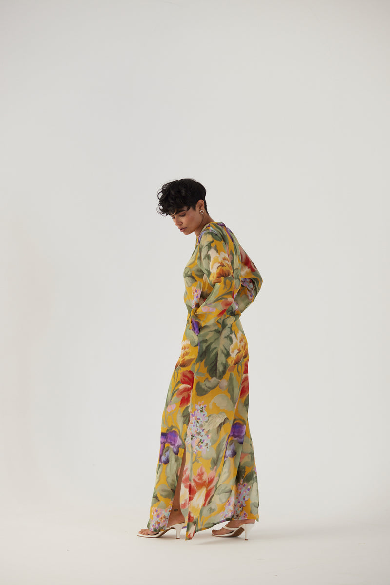 New Season Fall 23/Summer 24-Dress Crepe Allora Lei Lani Yellow-YAMBB32-Fashion Edit Yam - Shop Cult Modern