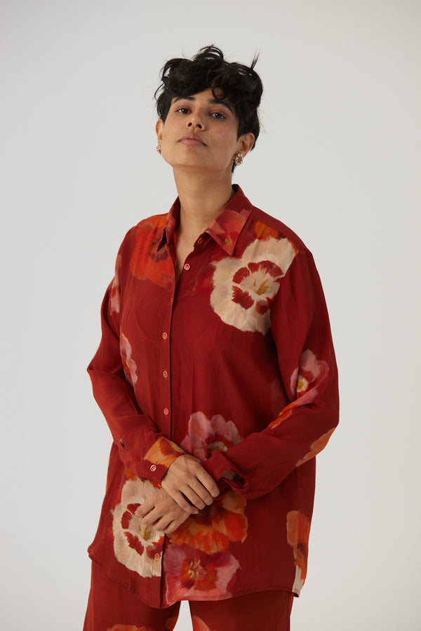 New Season Fall 23/Summer 24-Coord Set Crepe Gardenia Red-YAMBB30-Fashion Edit Yam - Shop Cult Modern