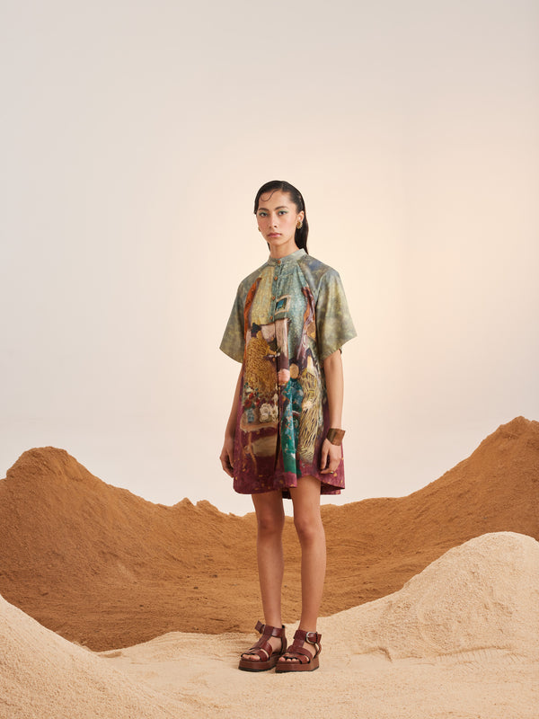 Summer Dress A-Line-High Tea-Cotton Satin-Ss23-Alined-Ht-Cord - Shop Cult Modern