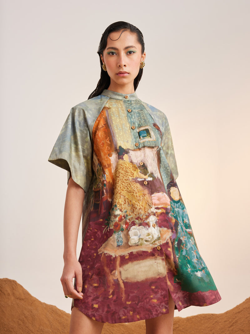 Summer Dress A-Line-High Tea-Cotton Satin-Ss23-Alined-Ht-Cord - Shop Cult Modern