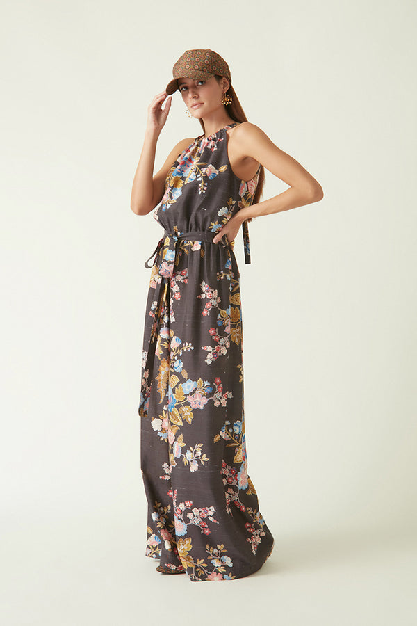 Summer Jumpsuit Linen Satin Printed-Fashion Edit Java 03A-2JV-13-Payal Pratap - Shop Cult Modern