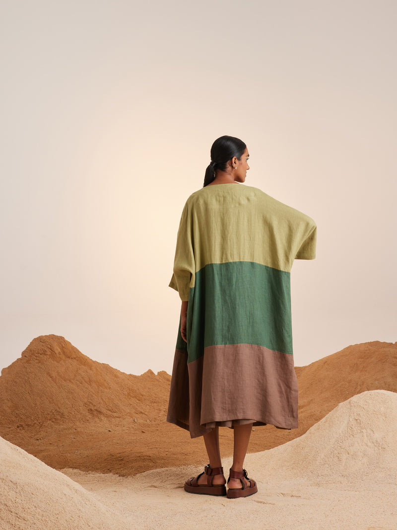 Summer Cape Overlay Freya-Macha-Fern-Ash-Linen-Ss25-Fc-Mfa-Cord - Shop Cult Modern