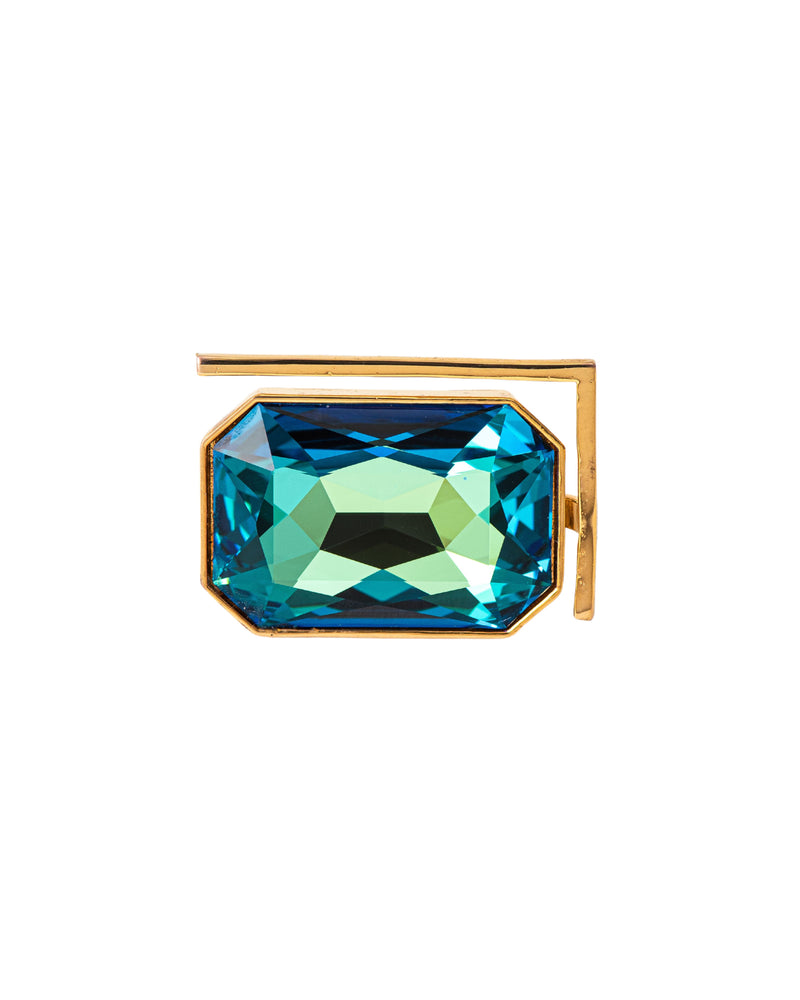 Fashion Jewelry-18k Gold Plated-Cocktail Ring-Radiance Crystal-Blue-VOYCE1010-M-Fashion Edit Voyce - Shop Cult Modern