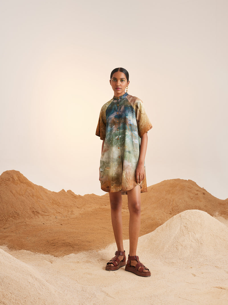 Summer Dress A-Line-Underwater-Cotton Satin Ss23-Alined-Unw-Cord - Shop Cult Modern