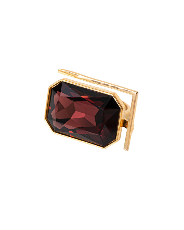 Fashion Jewelry-18k Gold Plated-Cocktail Ring-Radiance Crystal-Burgundy-VOYCE1002-M-Fashion Edit Voyce - Shop Cult Modern