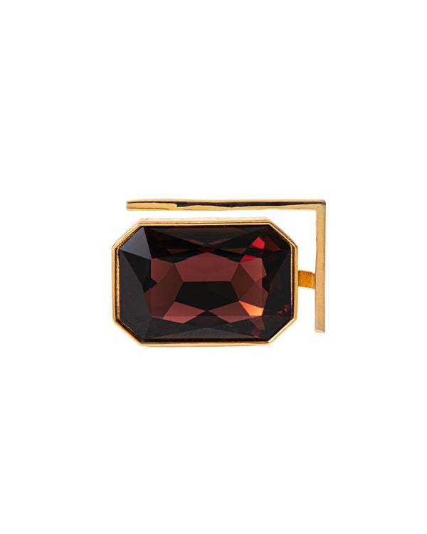 Fashion Jewelry-18k Gold Plated-Cocktail Ring-Radiance Crystal-Burgundy-VOYCE1002-M-Fashion Edit Voyce - Shop Cult Modern