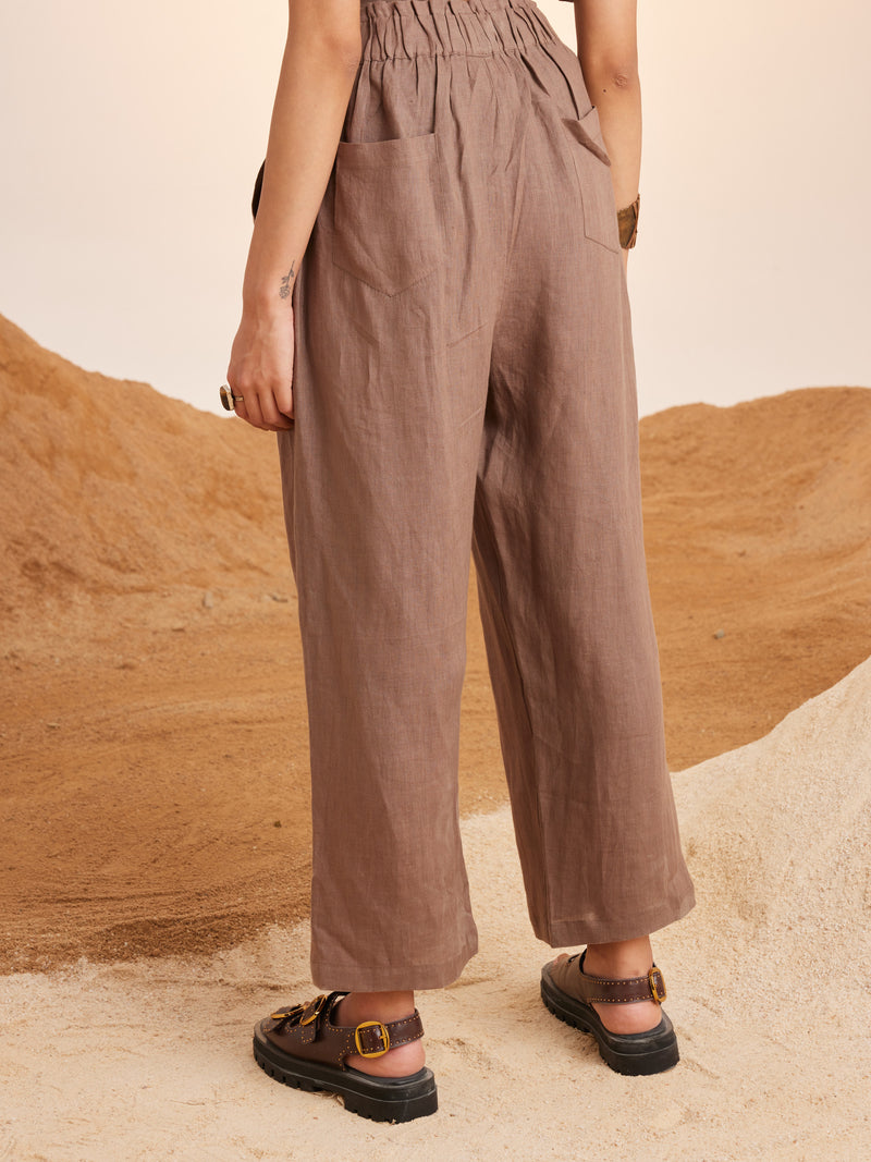 Summer Pants Drawstring-Ash-Linen-Ss25-Dp-Ash-Cord - Shop Cult Modern