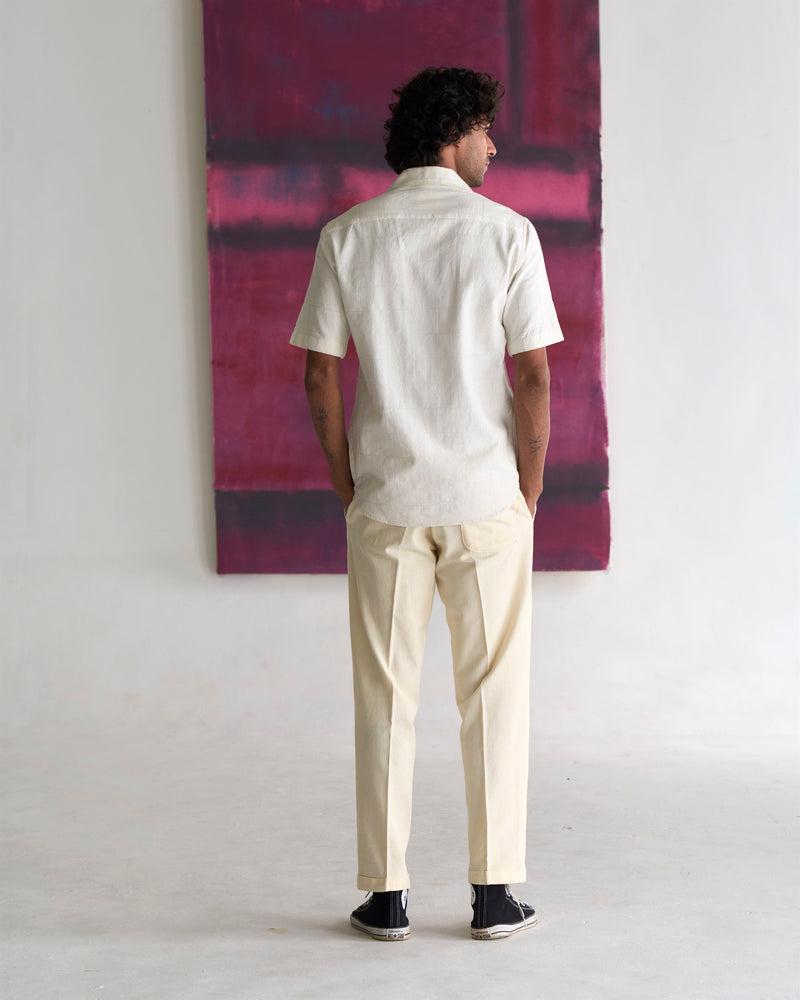 Summer Trousers Raahi Heavy Cotton Off White P102HK96 SuketDhir - Shop Cult Modern