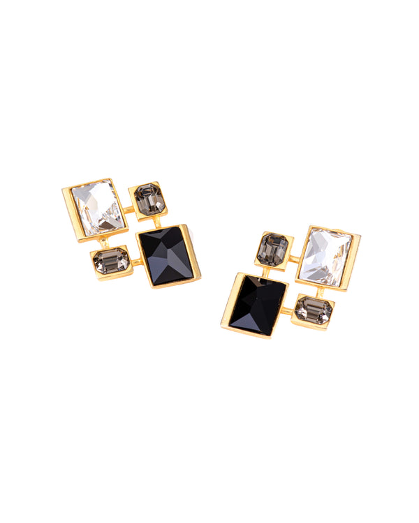 Fashion Jewelry-18k Gold Plated-Earring-Infinity Crystal Signature-Multi-VOYCE1046-Fashion Edit Voyce - Shop Cult Modern