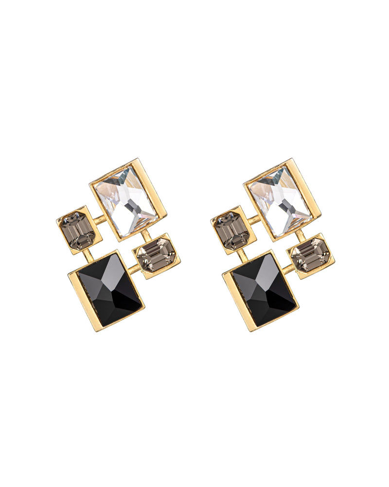 Fashion Jewelry-18k Gold Plated-Earring-Infinity Crystal Signature-Multi-VOYCE1046-Fashion Edit Voyce - Shop Cult Modern