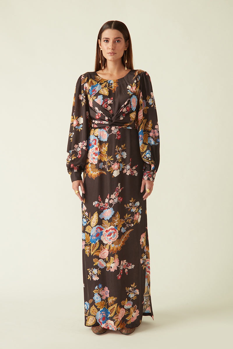 Summer Dress Linen Satin Printed-Fashion Edit Java 03A-4JV-66-Payal Pratap - Shop Cult Modern