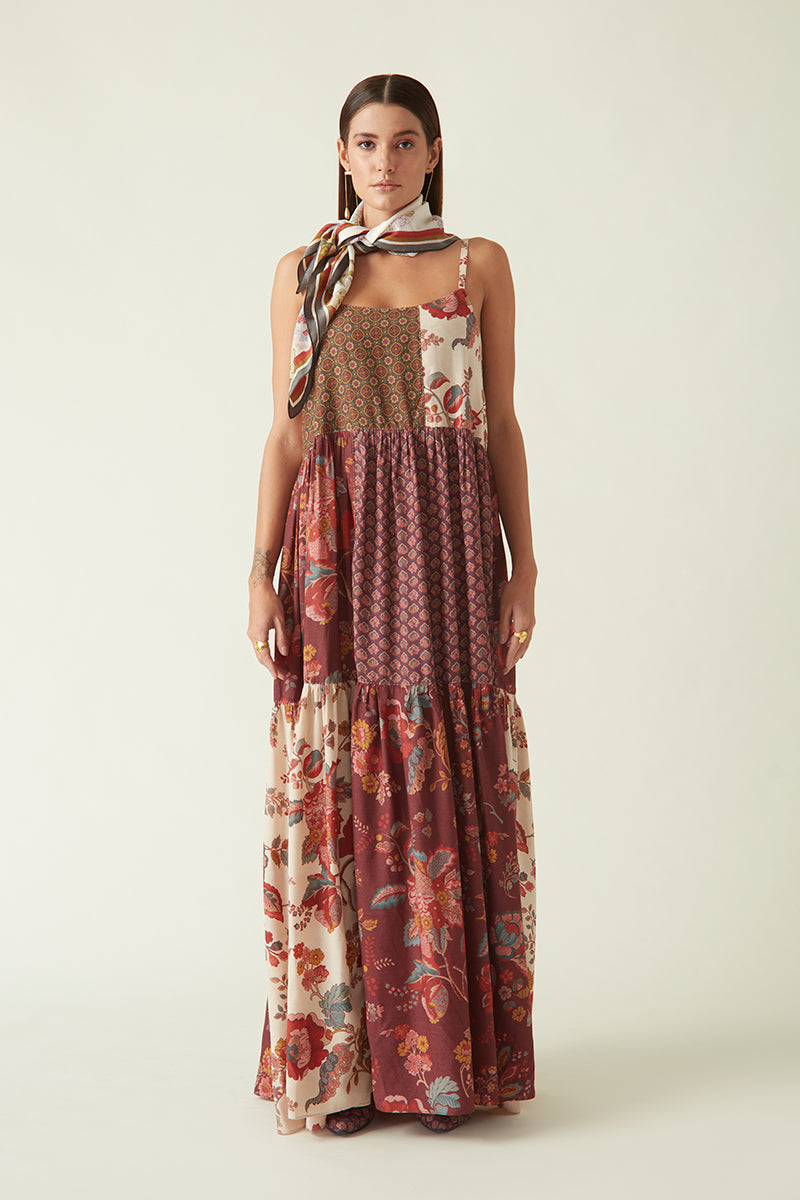 Summer Dress Silk Printed Patch-Fashion Edit Java 03A-4JV-83-Payal Pratap - Shop Cult Modern
