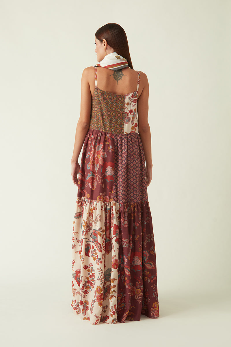 Summer Dress Silk Printed Patch-Fashion Edit Java 03A-4JV-83-Payal Pratap - Shop Cult Modern