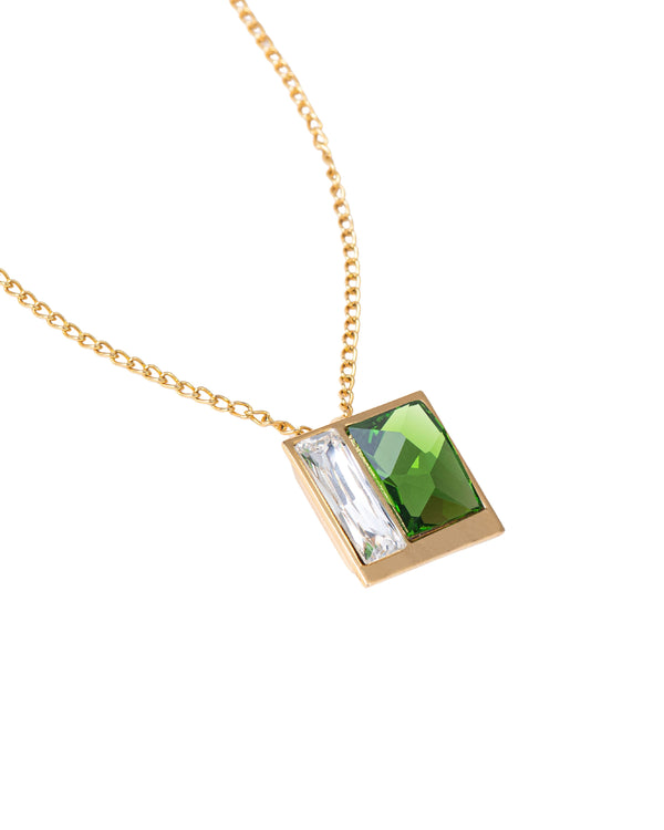 Fashion Jewelry-18k Gold Plated-Pendants-Fusion Crystal-Green-VOYCE1029-Fashion Edit Voyce - Shop Cult Modern