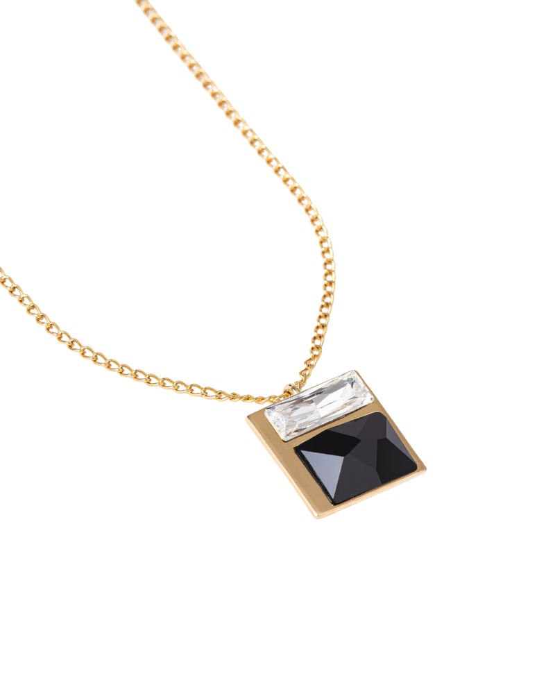 Fashion Jewelry-18k Gold Plated-Pendants-Fusion Crystal-Black & White-VOYCE1027-Fashion Edit Voyce - Shop Cult Modern