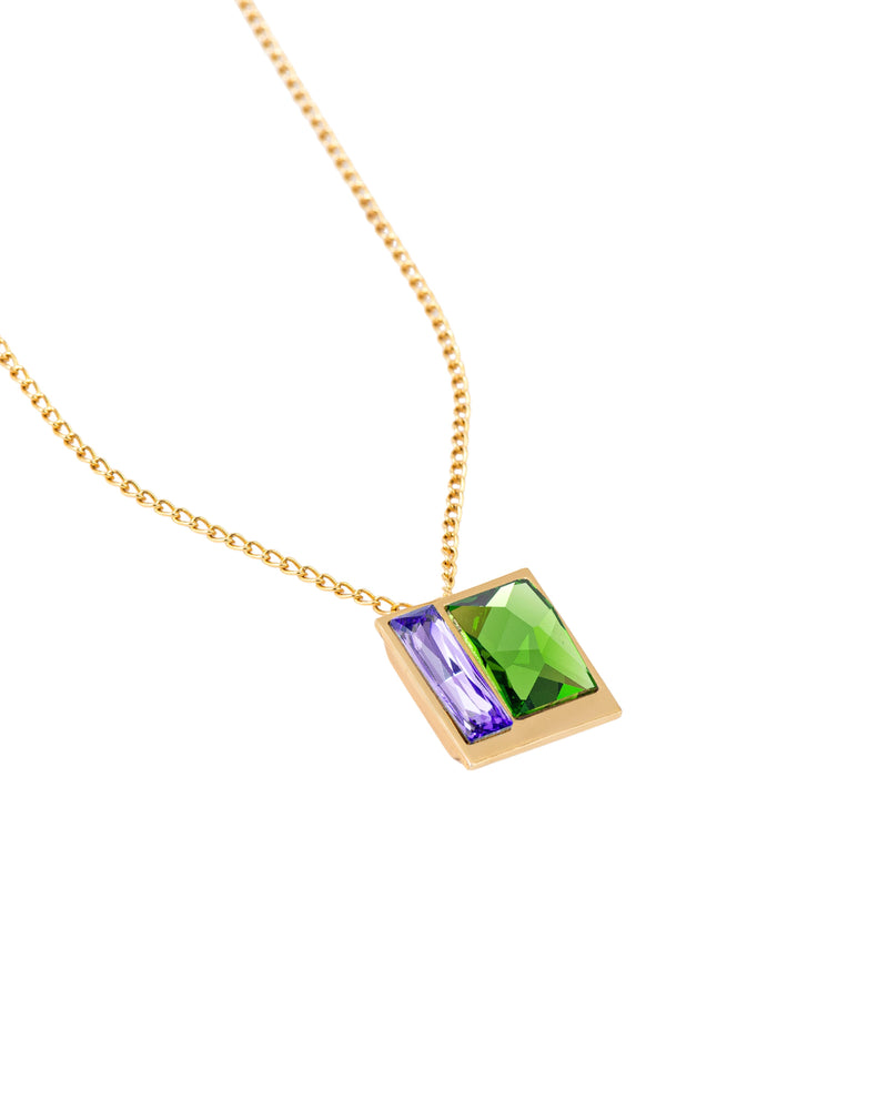 Fashion Jewelry-18k Gold Plated-Pendants-Fusion Crystal-Green-VOYCE1028-Fashion Edit Voyce - Shop Cult Modern
