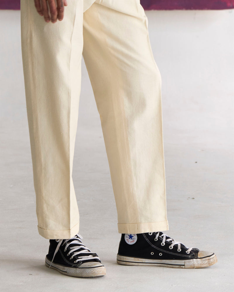 Summer Trousers Raahi Heavy Cotton Off White P102HK96 SuketDhir - Shop Cult Modern