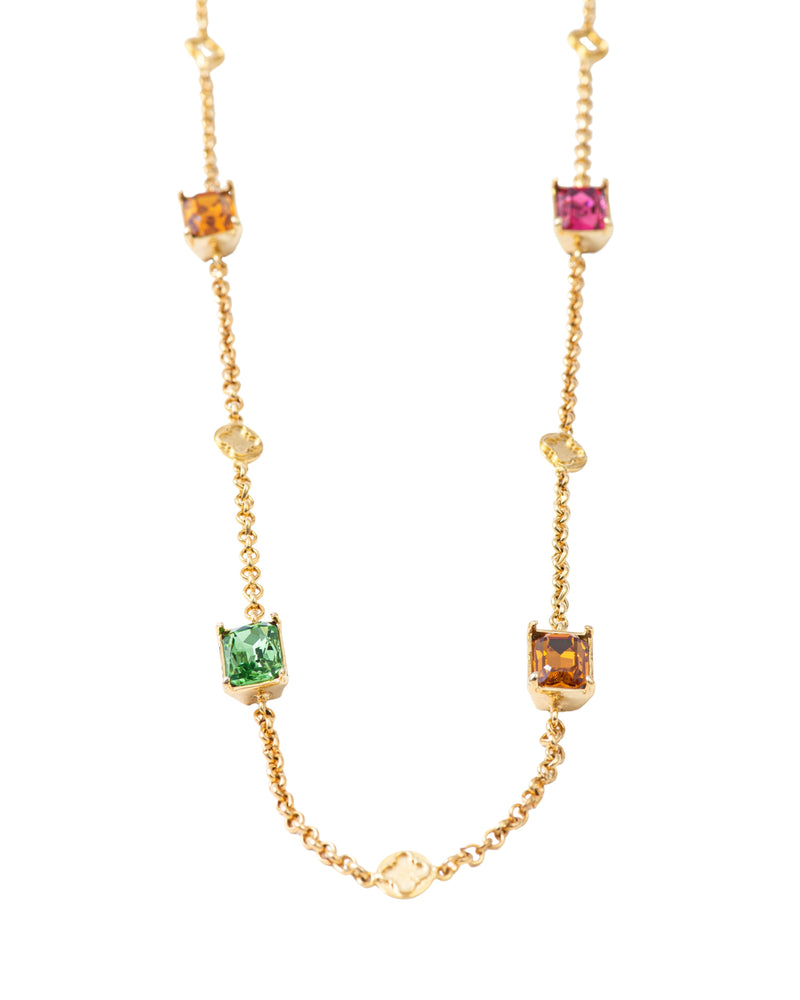 Fashion Jewelry-18k Gold Plated-Necklace-Elysian Crystal(S)-Multi-VOYCE1026-Fashion Edit Voyce - Shop Cult Modern