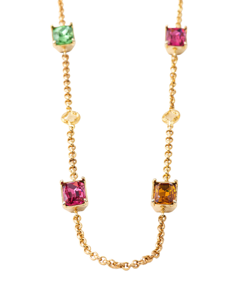 Fashion Jewelry-18k Gold Plated-Necklace-Elysian Crystal(L)-Multi-VOYCE1025-Fashion Edit Voyce - Shop Cult Modern
