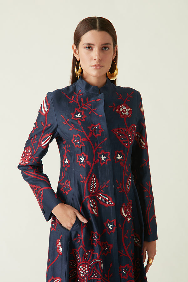 Summer Jacket Silk Cotton Pejang Embroidered-Java E2-Fashion Edit-7JV-02-Payal Pratap - Shop Cult Modern